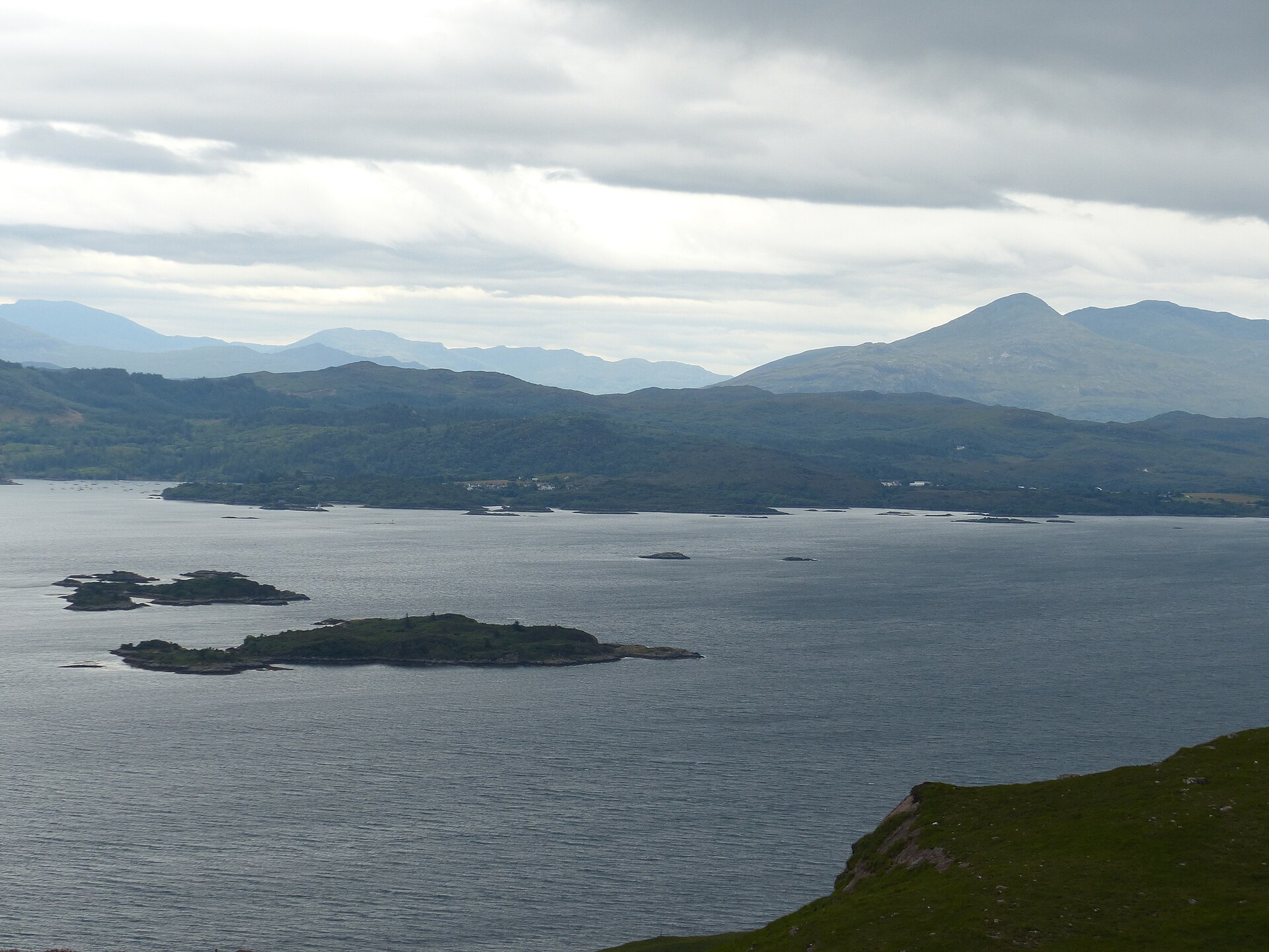 Blick von der Bealach na Bà über die Applecross-Halbinsel an der NC500
